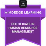 MindEdge Learning-branded badge with the text Certificate in Human Resource Management