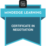 MindEdge Learning-branded badge with the text Certificate in Negotiation