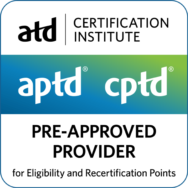 ATD Certification Institute pre-approved provider logo.